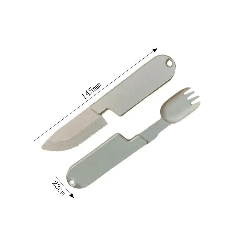 2 In 1 Fork Spoon Outdoor Tableware Multifunction Stainless Steel Flatware Camping Hiking Picnic Utensils Set Combo For Outdoor Zpaxo A