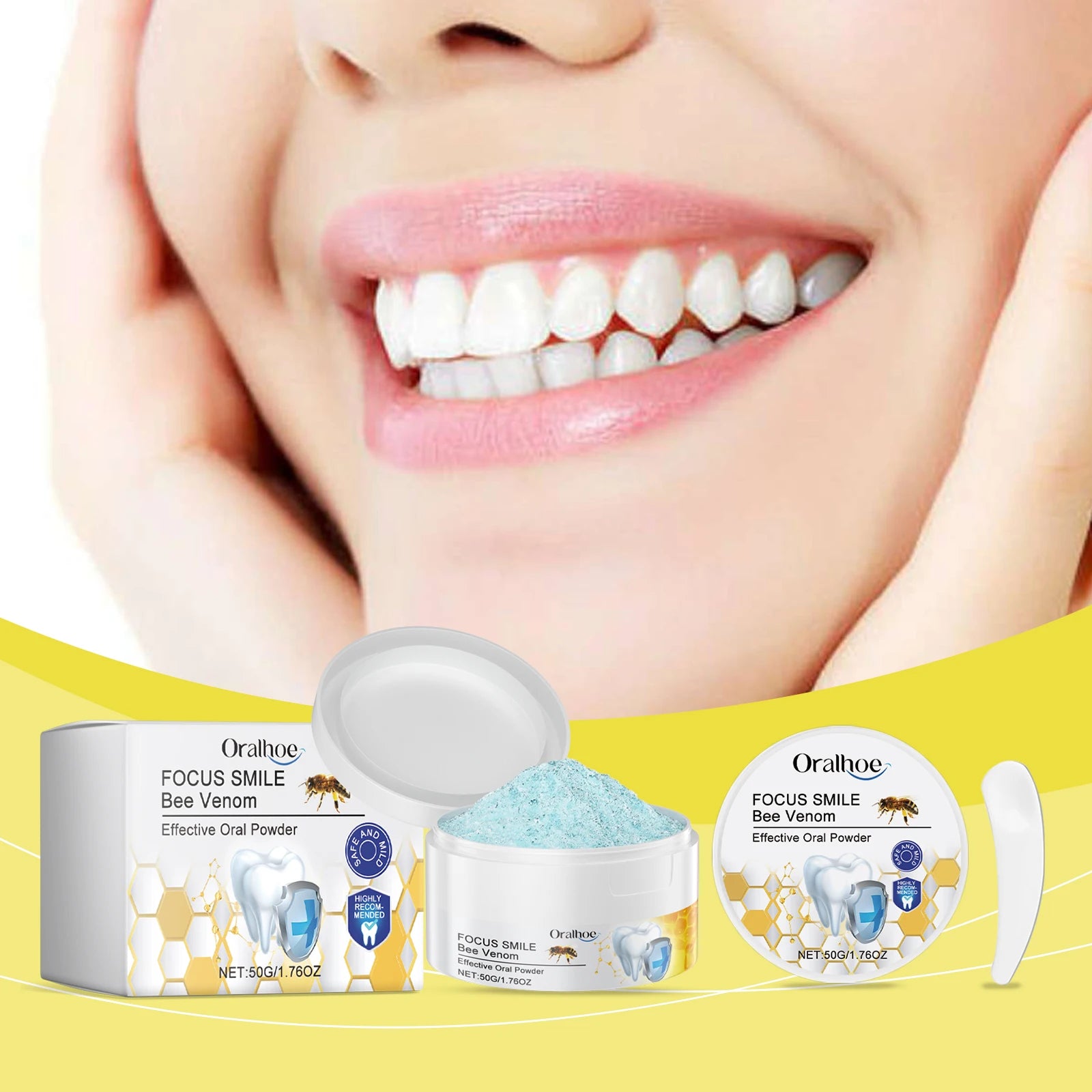 Oralhoe Bee Venom Teeth Whitening Powder – Remove Stains Teeth Whitening Powder Zpaxo