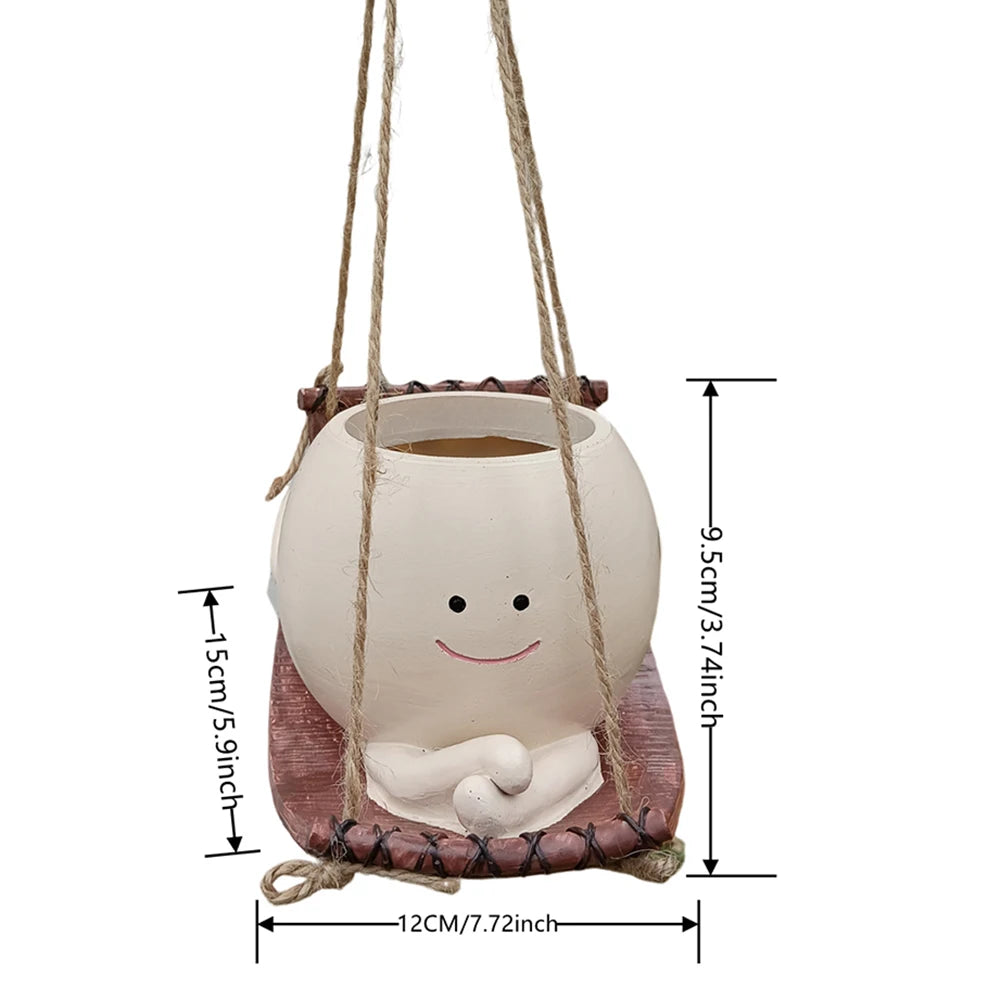Cute Plant Succulent Pots Resin Hanging Swing Chair Planter Creative