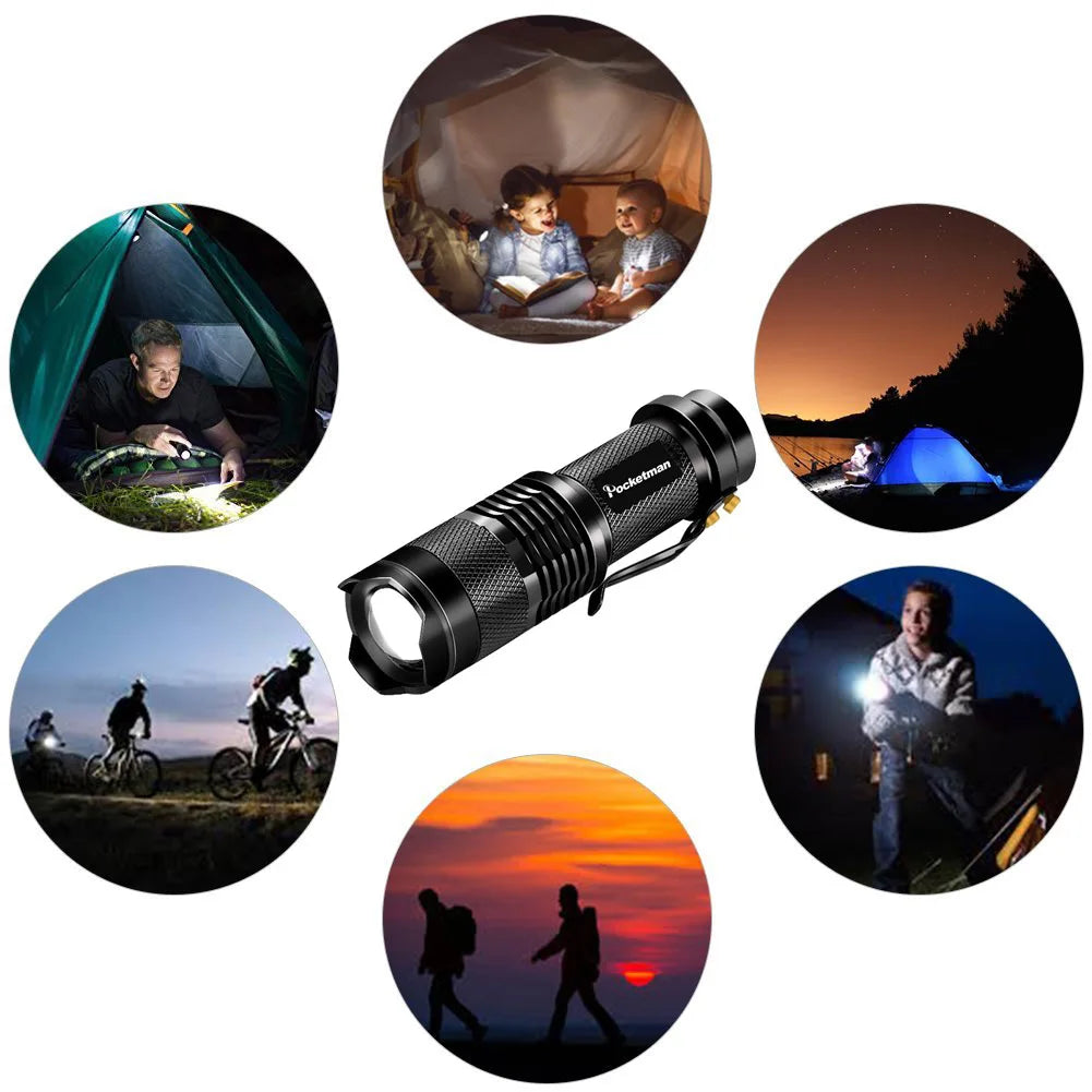 POCKETMAN 2000LM Zoomable LED Pocket Flashlight | 3 Modes