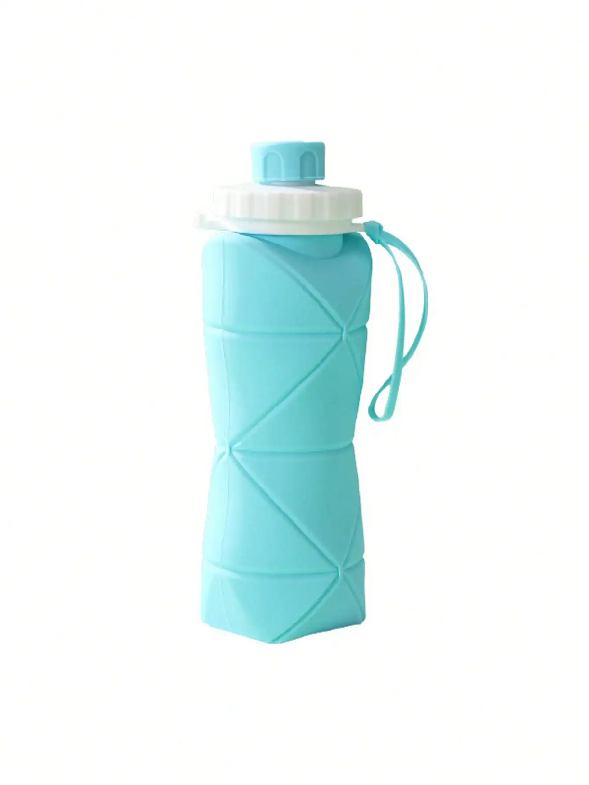 1Pc 600mlLarge Collapsible Silicone Cup-Portable Travel Water Bottle for Outdoor, Food-Grade with Fresh Colors, Foldable Design Zpaxo Blue