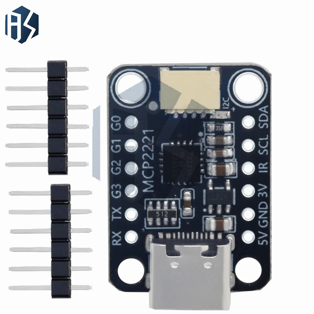 Type-C MCP2221A USB to I2C Breakout Board, STEMMA QT Qwiic Interface Universal Signal Measurement Sensor Module Zpaxo