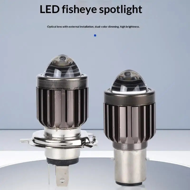 Motorcycle H4/BA20D LED Headlight Bulb – Dual Color, IP67