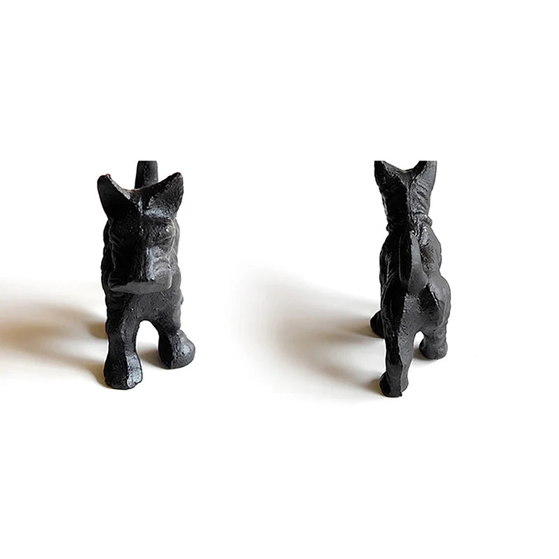 1Pcs Cast Iron Schnauzer Dog Figurine Anime Themed Multipurpose Room Decor Paperweight For Study Indoor Ornament Zpaxo