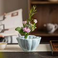 Flower Arranging Vase, 1 Pc Lotus Shaped Ceramic Flower Pot Lotus Pod Floral Arrangement Art for Home Office Decoration Zpaxo Cyan