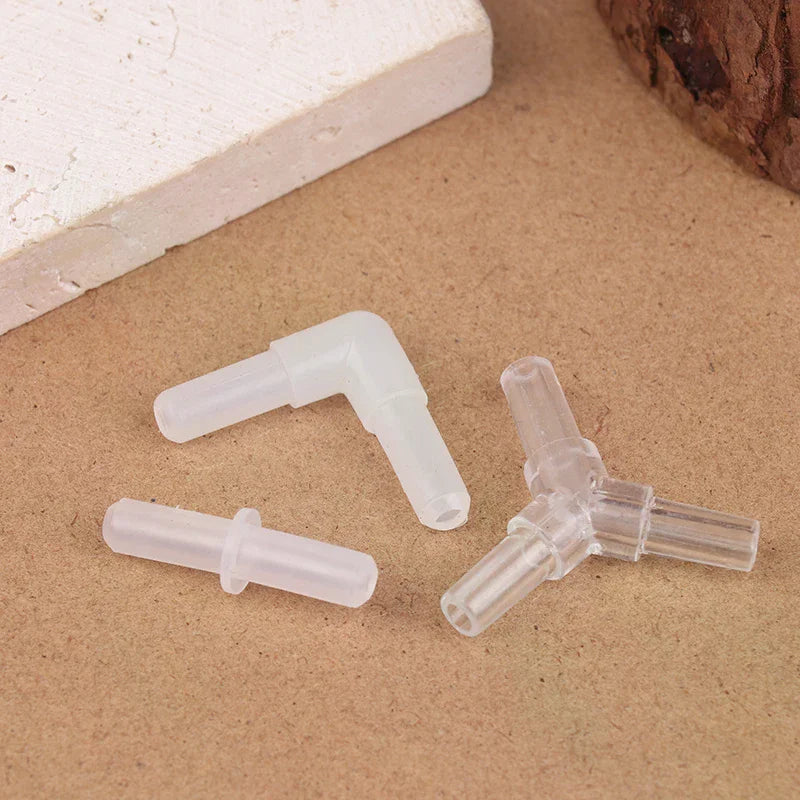 10Pcs Aquarium Airline Tubing Connectors Plastic Valve Joints Fish Tank Transparent Air Tube Adapters For 4CM ID Air Line Hose Zpaxo