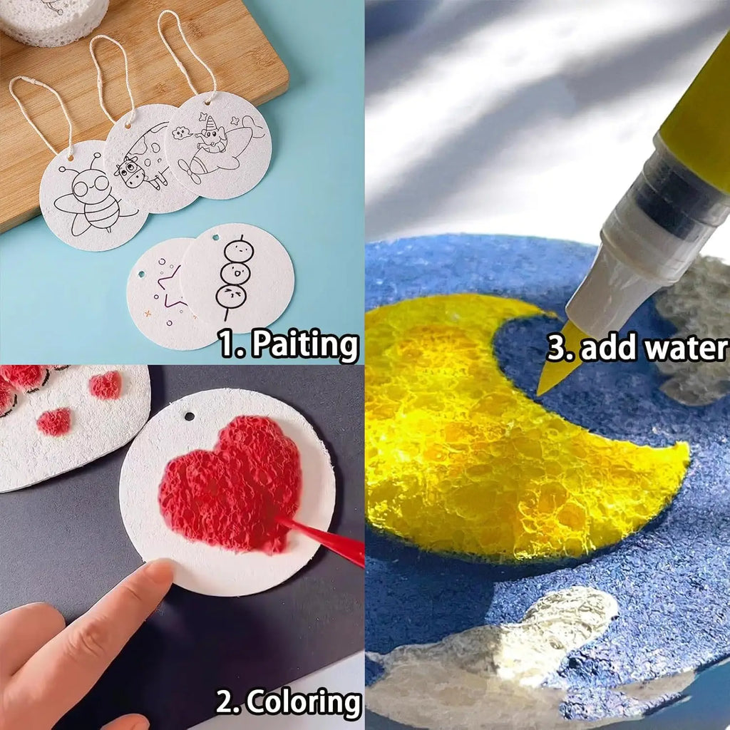 3D Magic Puffy Foam Texture Painting Paper Kids DIY Drawing Art