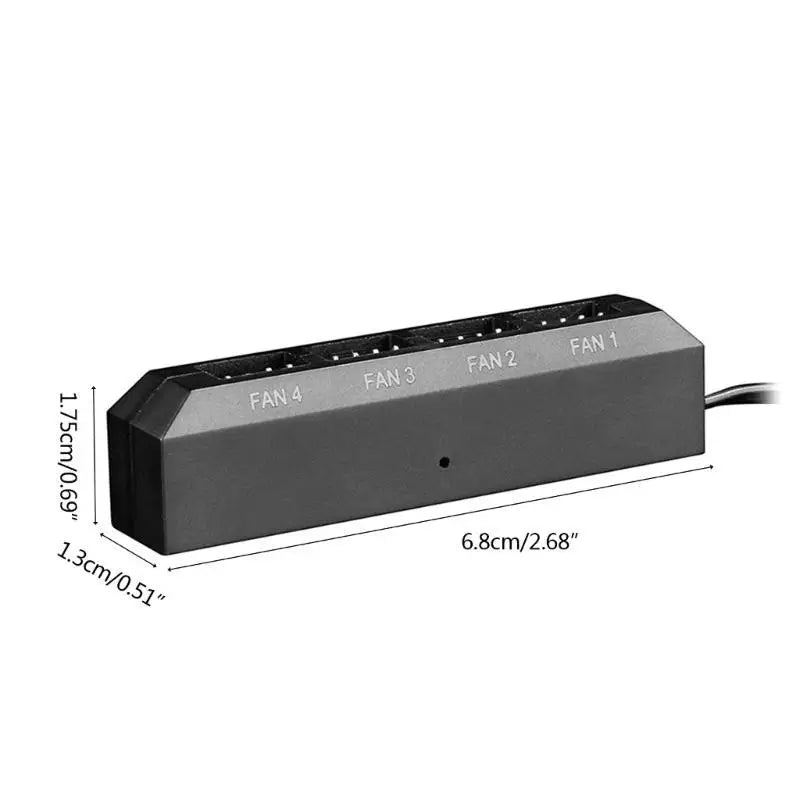 652F 12V PWM Fan Hub Speed Controller 4-Way for Case 3pin/4pin Cooling Cooler Fan Zpaxo