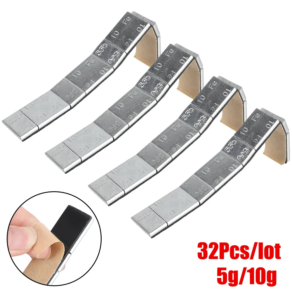 Universal 5g/10g 32Pcs/lot Tire Adhesive For Car Motorcycle Bike Auto Balancer Tool Wheel Balance Weight Tyre Wheel Block Iron Zpaxo