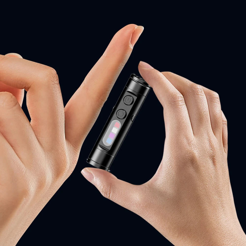 1- Mini Flashlight USB Rechargeable Aluminum Magnetic Bright LED