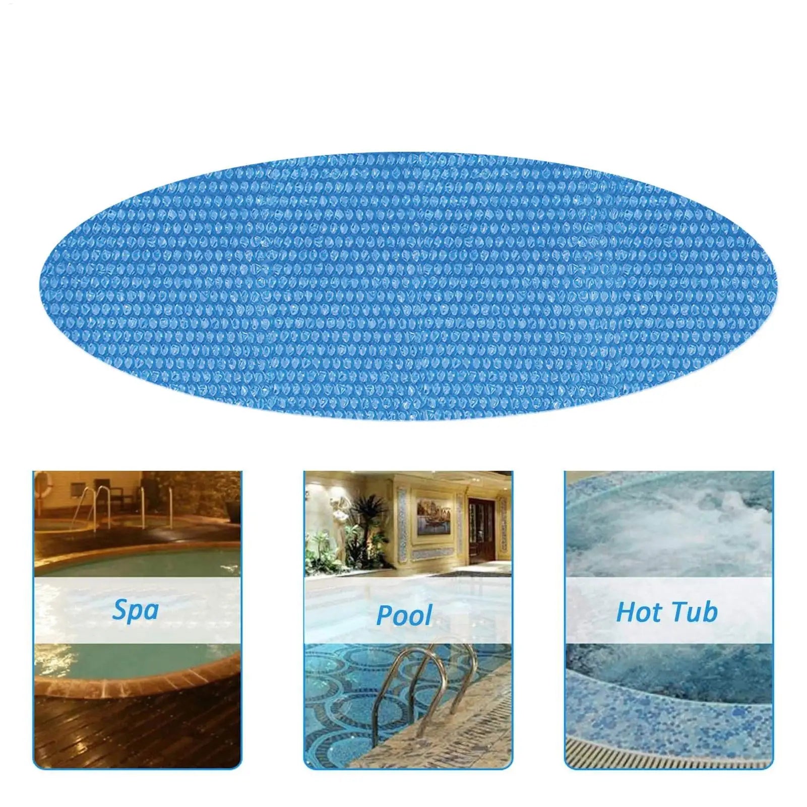 Solar Pool Cover Cuttable Round Bubble Wrap Swimming Heat Insulation