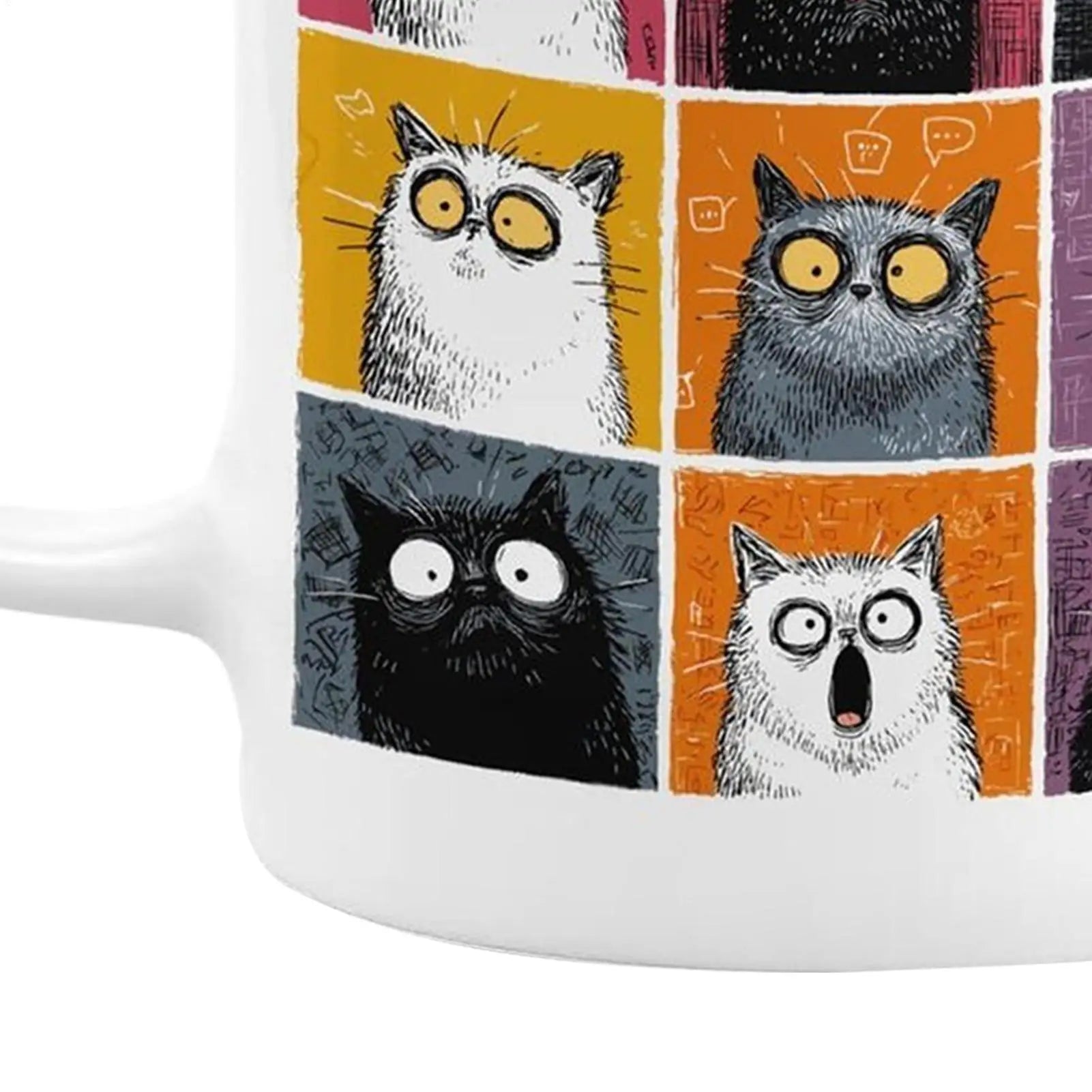 Cat Mug Anti-slip Handle Cute Drinkware Ceramic Coffee Tea Cup Cold