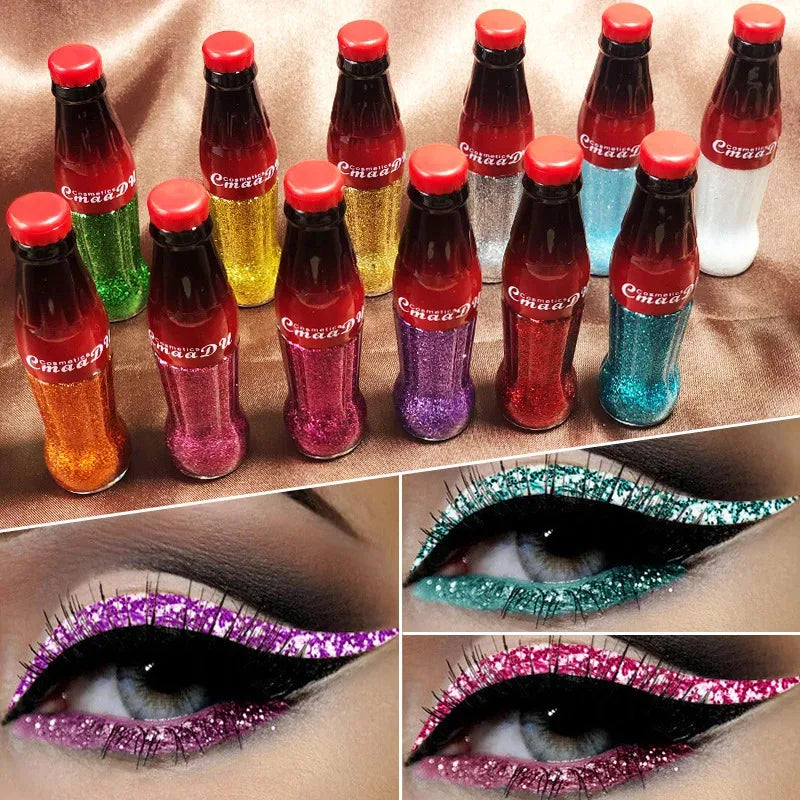 Waterproof Glitter Eyeliner and Eyeshadow Stick Set - Vibrant, Long-Lasting Colors for Flawless Eye Makeup, Ideal for Parties an Zpaxo