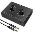 4 Way Jack Audio Switcher Stereo Bi-directional Switch Splitter Box 1