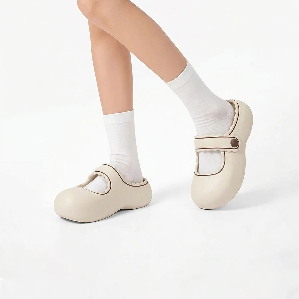 Women Mary Jane EVA Slippers Thick Sole Non Slip Summer Shoes Cute