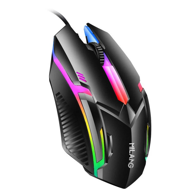 Gaming Mouse Wired M3 Colorful Glowing Electric Office Game USB Mice Zpaxo Black
