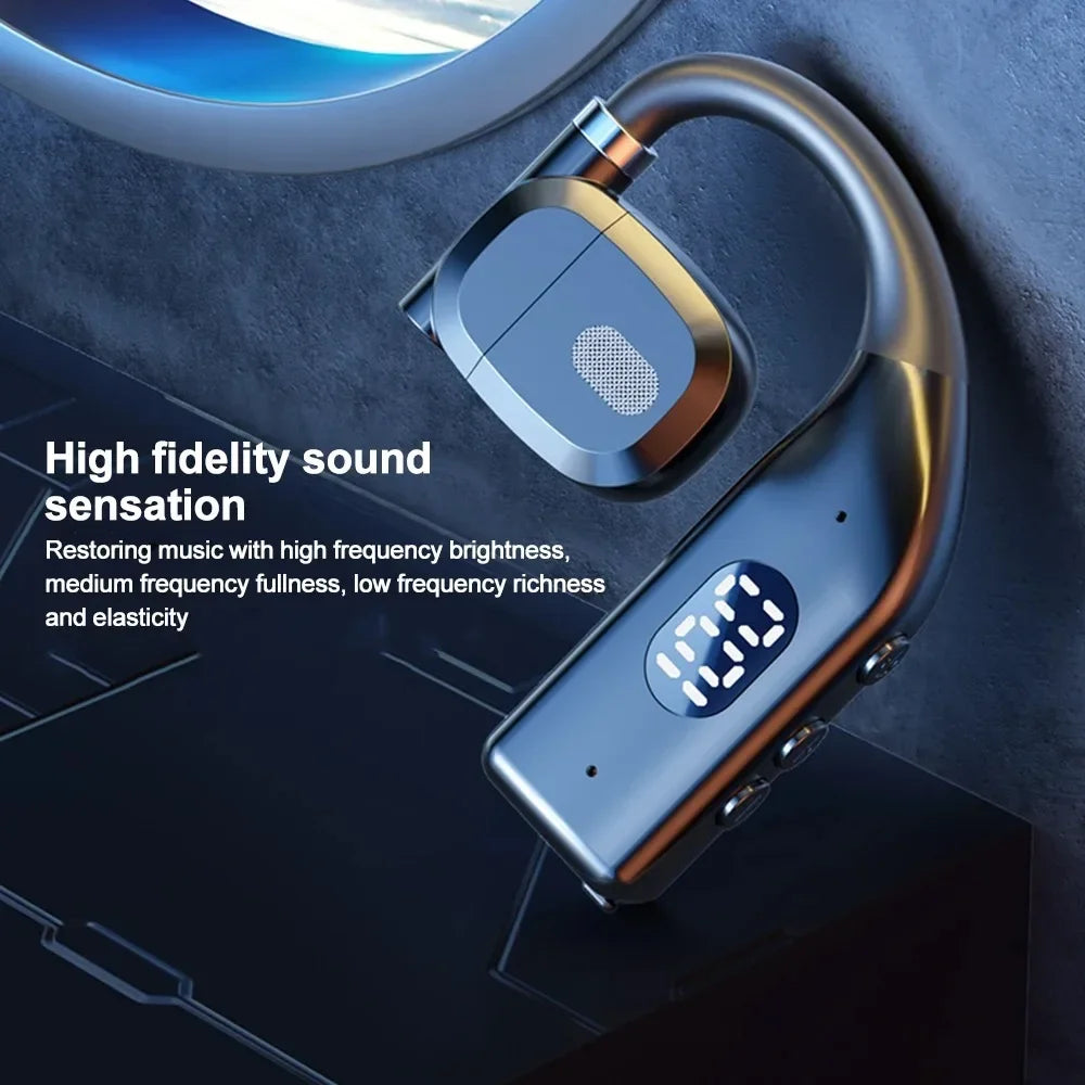 KEBIDUMEI Bluetooth 5 3 Earphone Ear Hook Headphone 180 Rotation Hifi