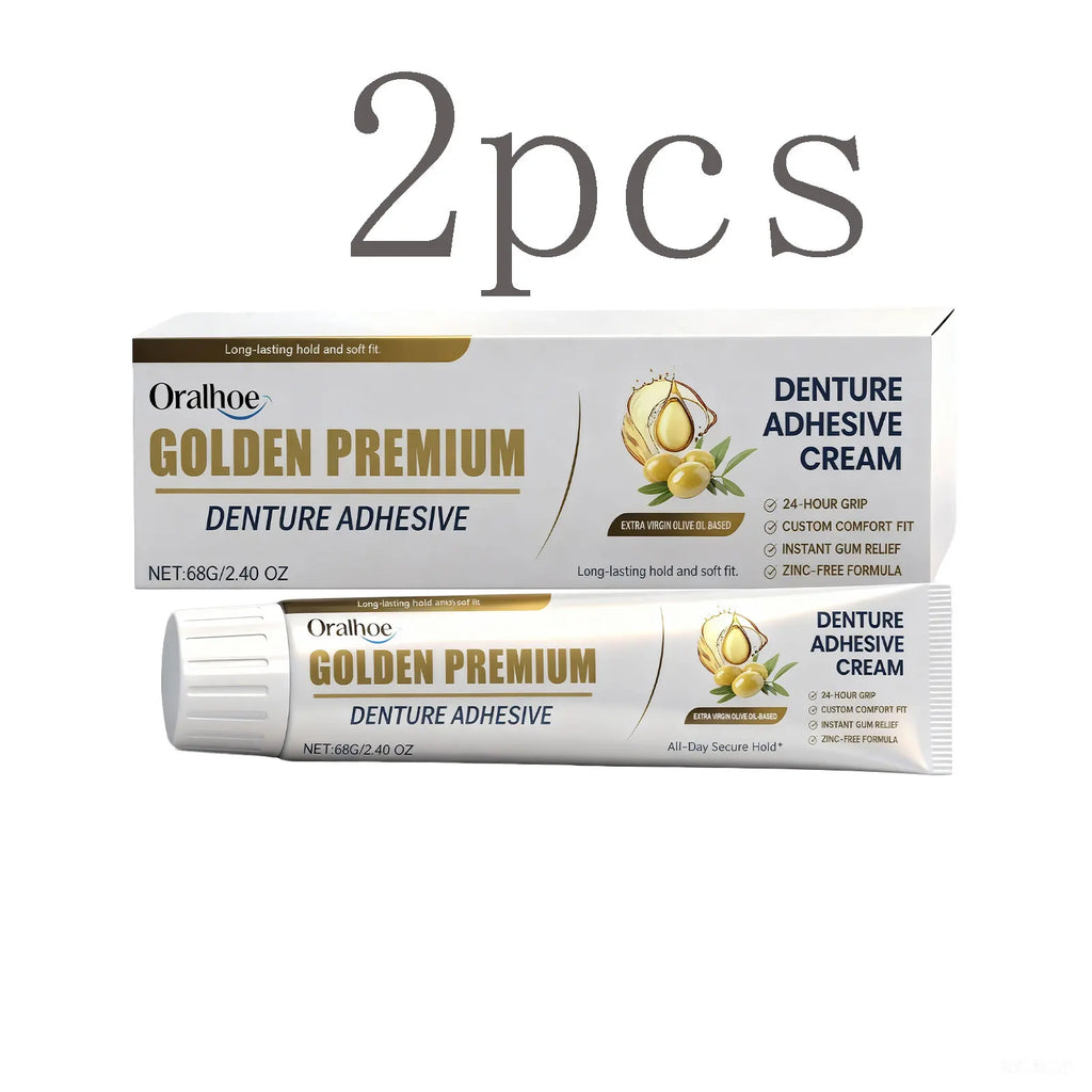 Denture Adhesive Cream • Strong Secure Hold • Natural All-Day Comfort • Beautiful Smile • Oral Care Enhancement Zpaxo 2pcs