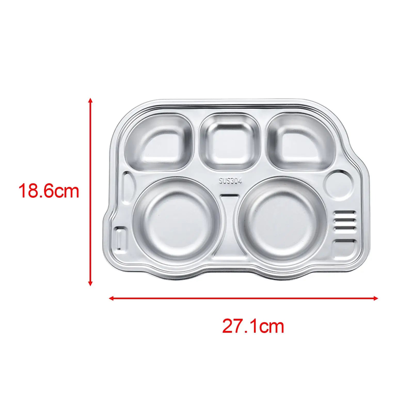 Kids Stainless Steel Divided Meal Tray | Unbreakable Compartment Plate Kids Divided Plate Zpaxo
