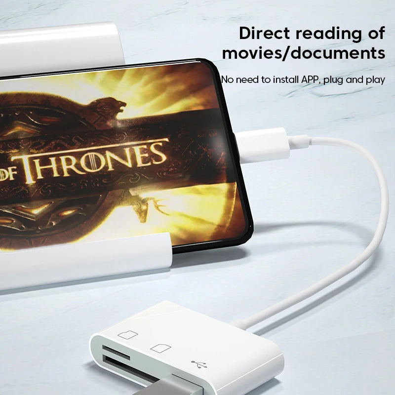 1 Card Reader Type-c Adapter TF SD Memory OTG USB C Connector Iphone Zpaxo