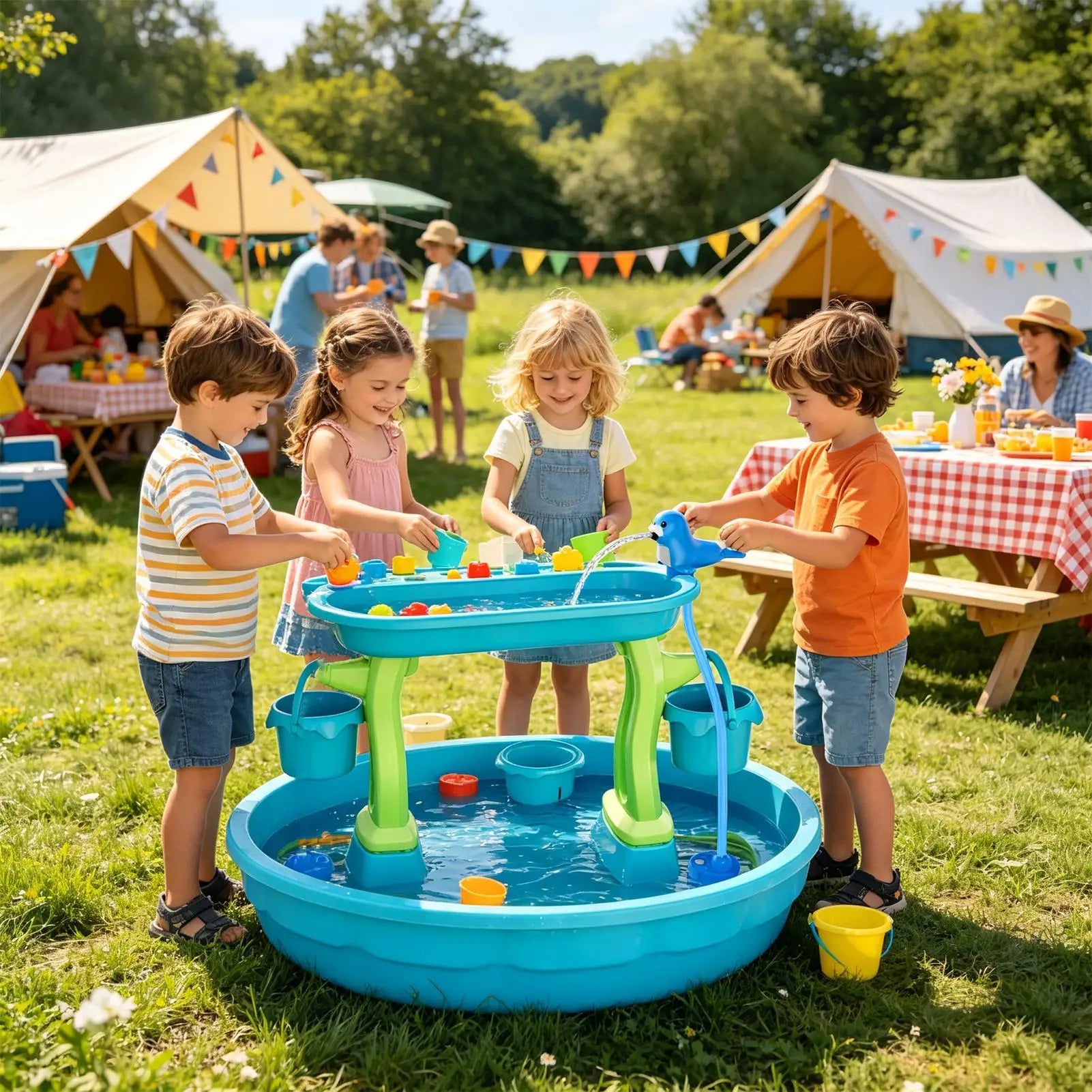 Rechargeable Water Table Spray Pump Splash Toy Accessory Outdoor Play