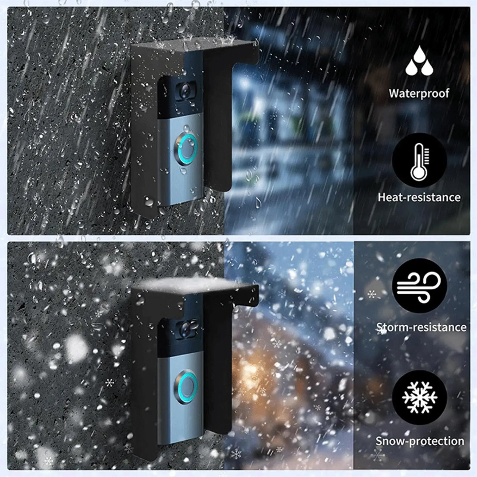 Doorbell Rain Cover Weatherproof Door Bell Decorative Case Anti-glare