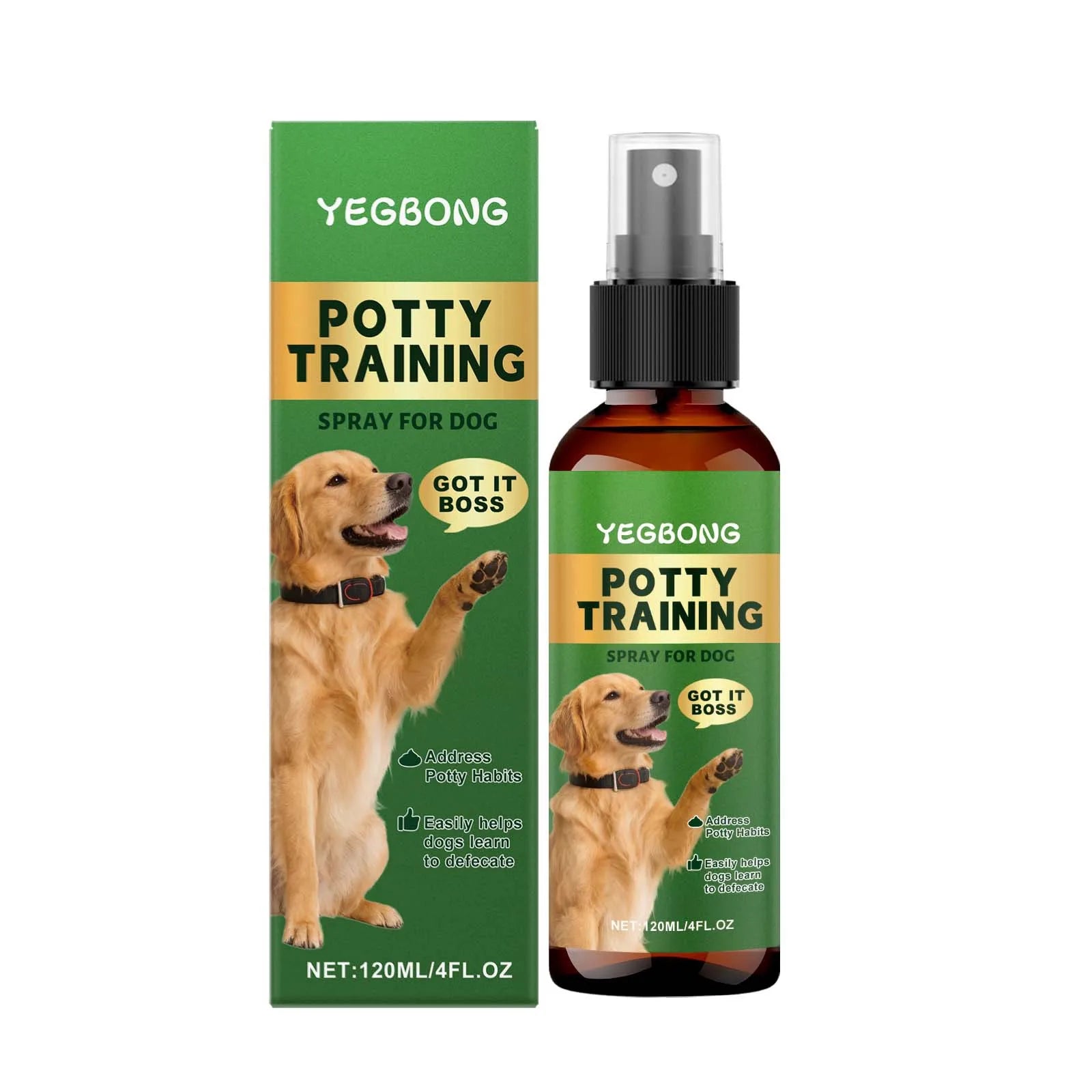 YEGBONG Pet Toilet Training Spray – Dog & Cat Potty Trainer Pet Potty Training Spray Zpaxo 120ml boxed