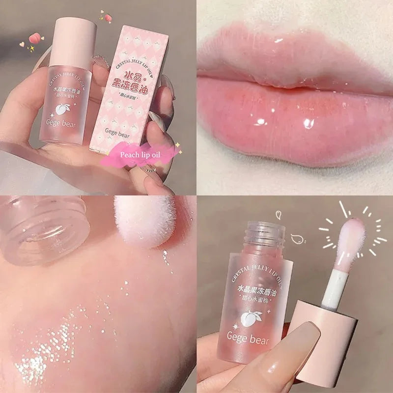 Crystal Jelly Fruit Lip Oil Hydrating Plumping Peach Grape Clear