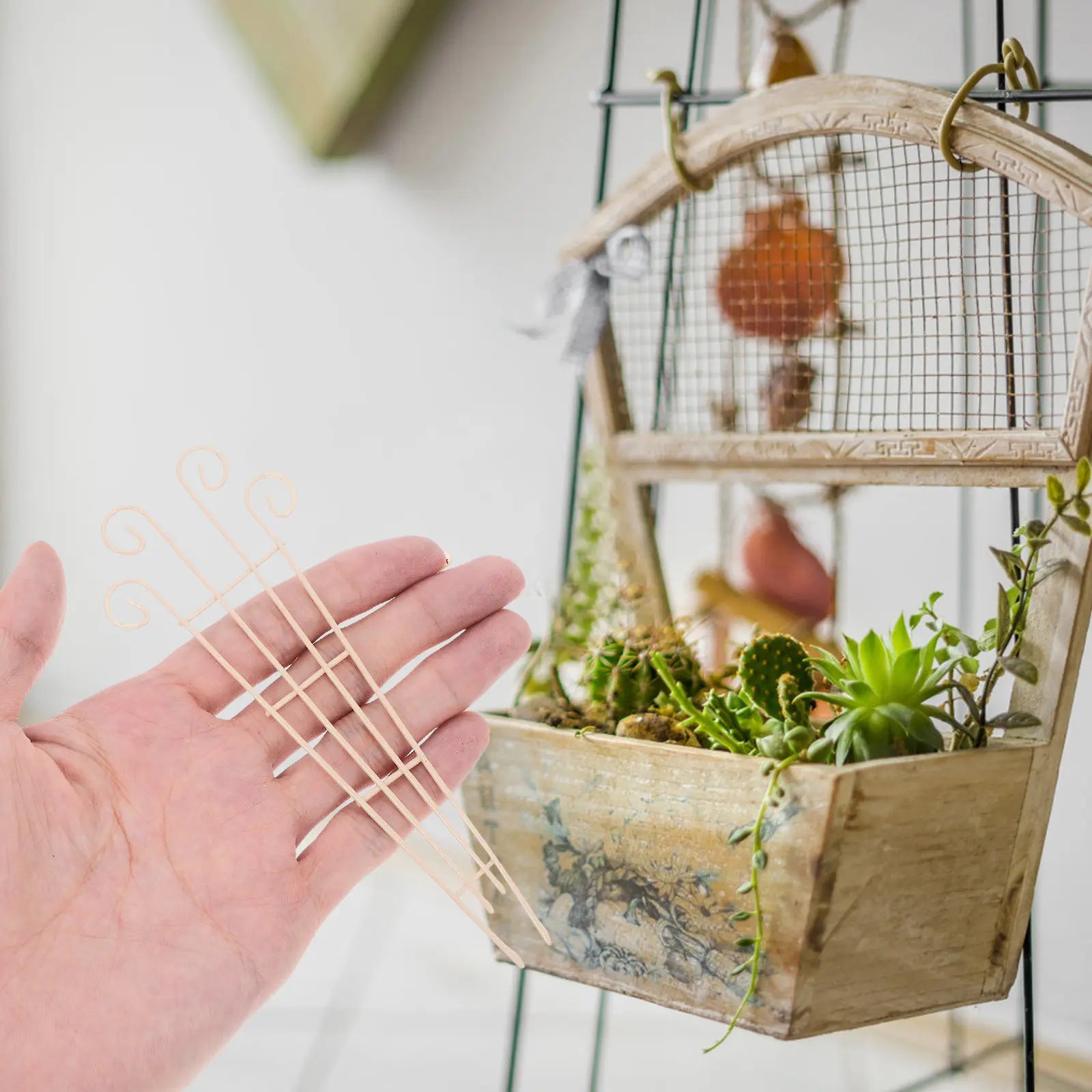 4Pcs Decorative Metal Garden Trellis Climbing Plant Support Indoor Small Plant Rack for Vines Garden Planting Rack Zpaxo Default Title
