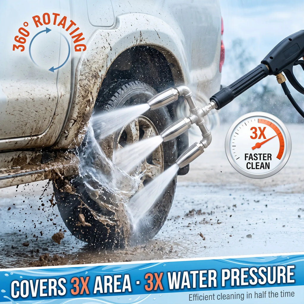 Pressure Washer Triple Turbine Nozzle 3000 PSI 304 Stainless Steel 1 4 Inch Quick Connect 3X Efficiency For Cleaning Car Zpaxo