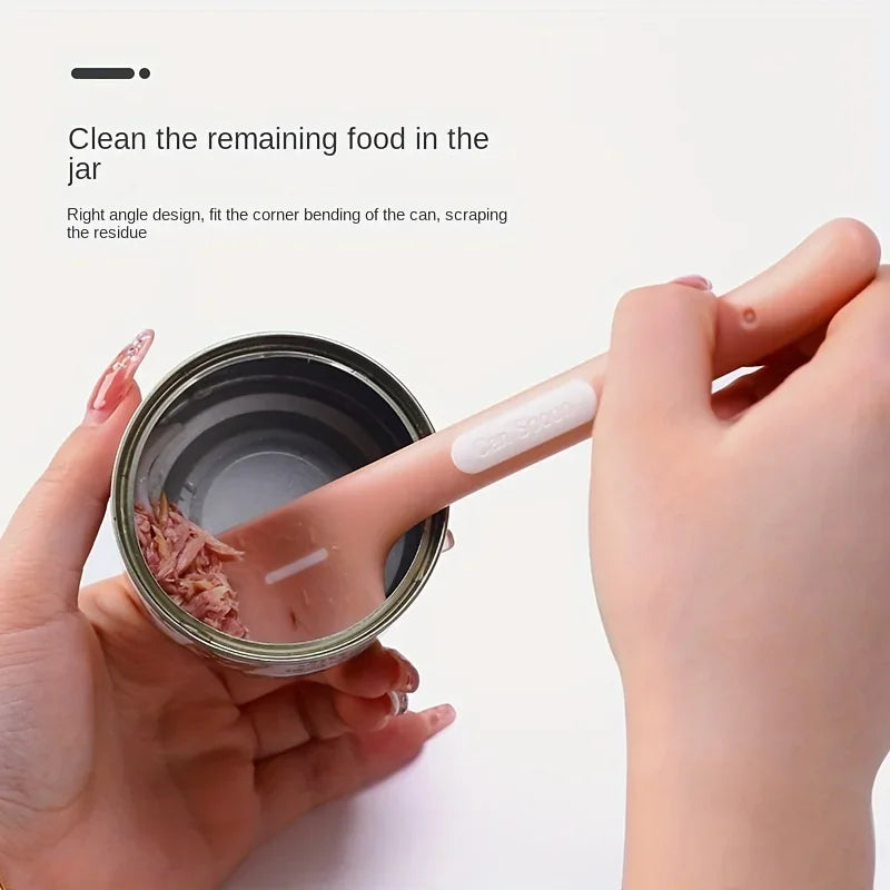 1pc/1set Pet Canned Spoon 3 in 1 Universal Sealing Lids Feeding Stirring Long Handle Cat Scoop Pet Feeding Tableware Accessories Zpaxo