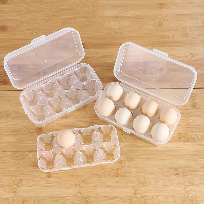 Outdoor Transparent Egg Organizer Box For Camping Picnic Barbecue Practical Outdoor Accessories 3/4/8 Grids Portable Egg Box Zpaxo