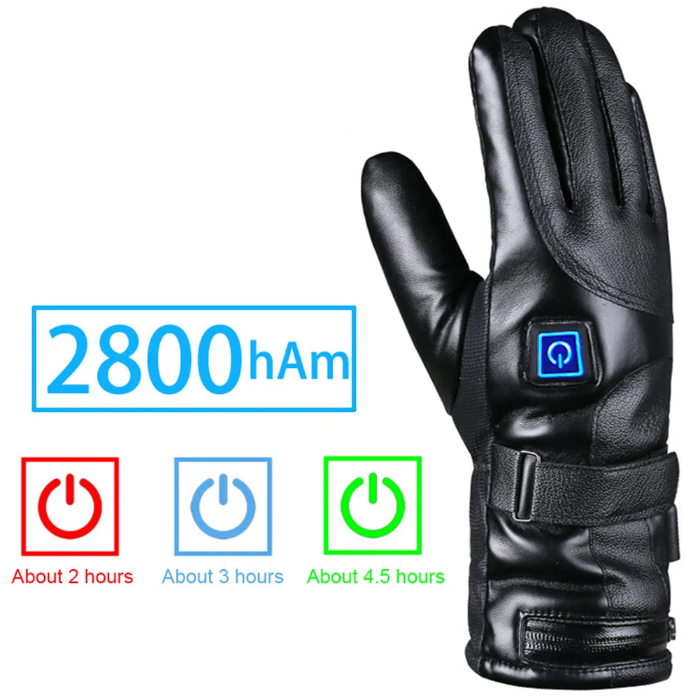 Rechargeable Electric Winter Gloves Waterproof Thermal Touchscreen Gloves Cold Weather Gloves for Outdoor Cycling Skiing Hiking Zpaxo