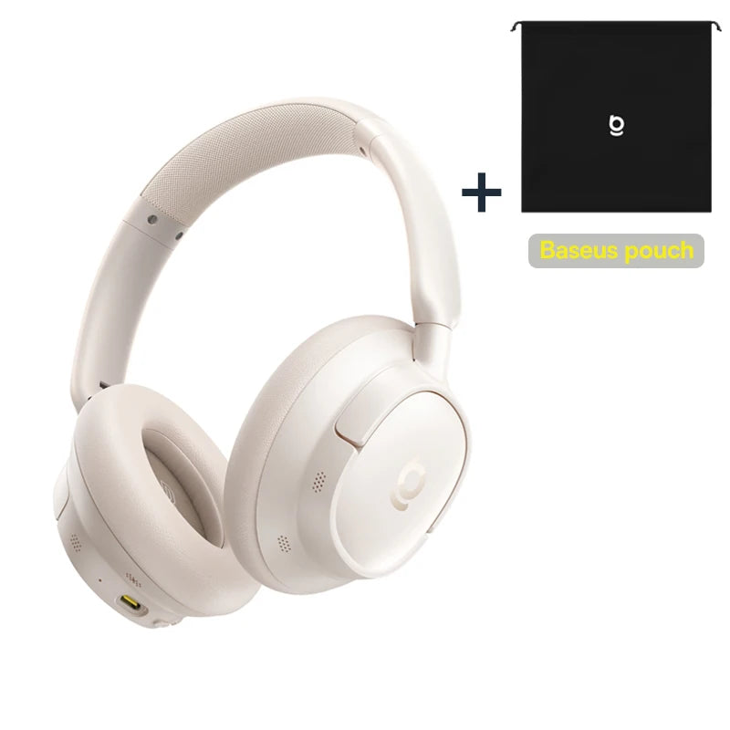 Baseus EH10 NC ANC Wireless Headphones 45dB Adaptive Hybrid Noise Zpaxo White add pouch China Mainland