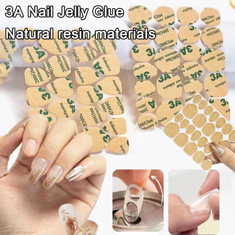 Double Side Nail Jelly Glue False Nail Art Adhesive Tape Transparent Glue Stickers DIY Reusable Manicure Nails Accessories Salon Zpaxo