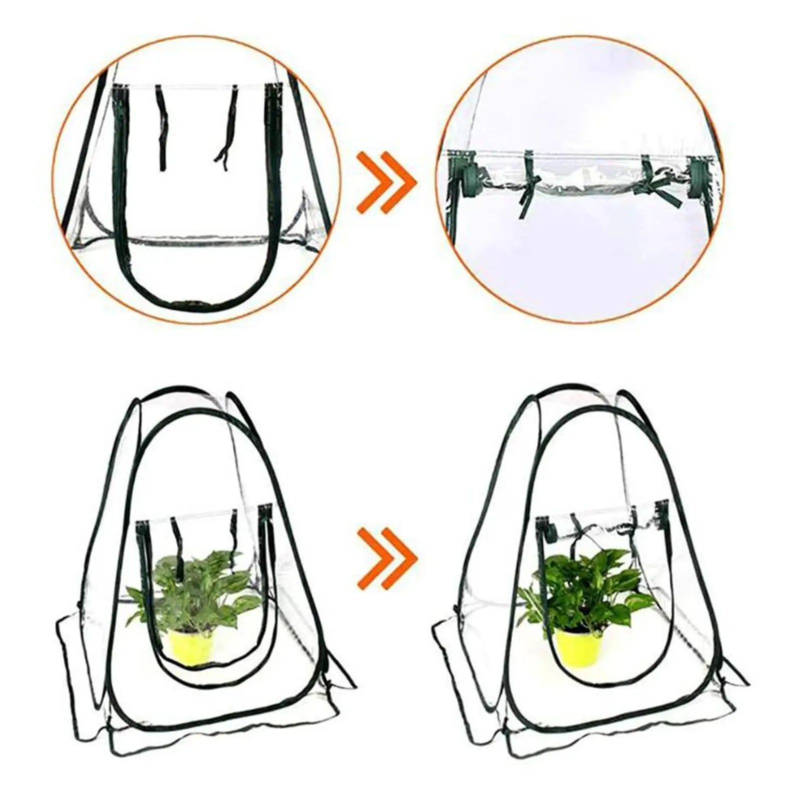 Chiwanji Portable Mini Popped Up Greenhouse Transparent Gardening Zpaxo
