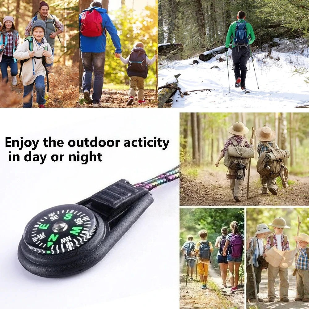 Colorful Survival Keychain Zipper Pull Mini Compass Outdoor Backpack Zpaxo