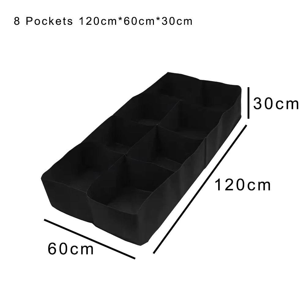 Flowerpot Breathe Cloth Rectangular Planting Bag For Vegetables Flowers Raised Garden Bed Felt 4/8 Pockets Multi-grid Zpaxo 8 Pockets S