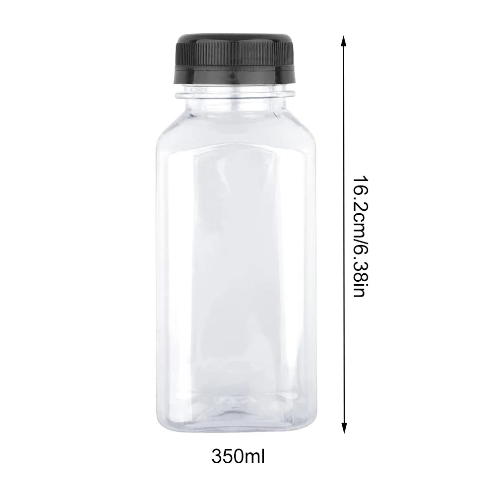 Plastic Juice Bottle 250ml/350ml Empty Bottle with Caps for Juicing Drinks Smoothies Zpaxo 350ml 1PC