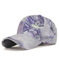 Washed Cotton Graffiti Print Baseball Cap Hip Hop Adjustable Streetwear Hats Abstract Sunscreen Sun Hat For Man Women Unisex Zpaxo Purple