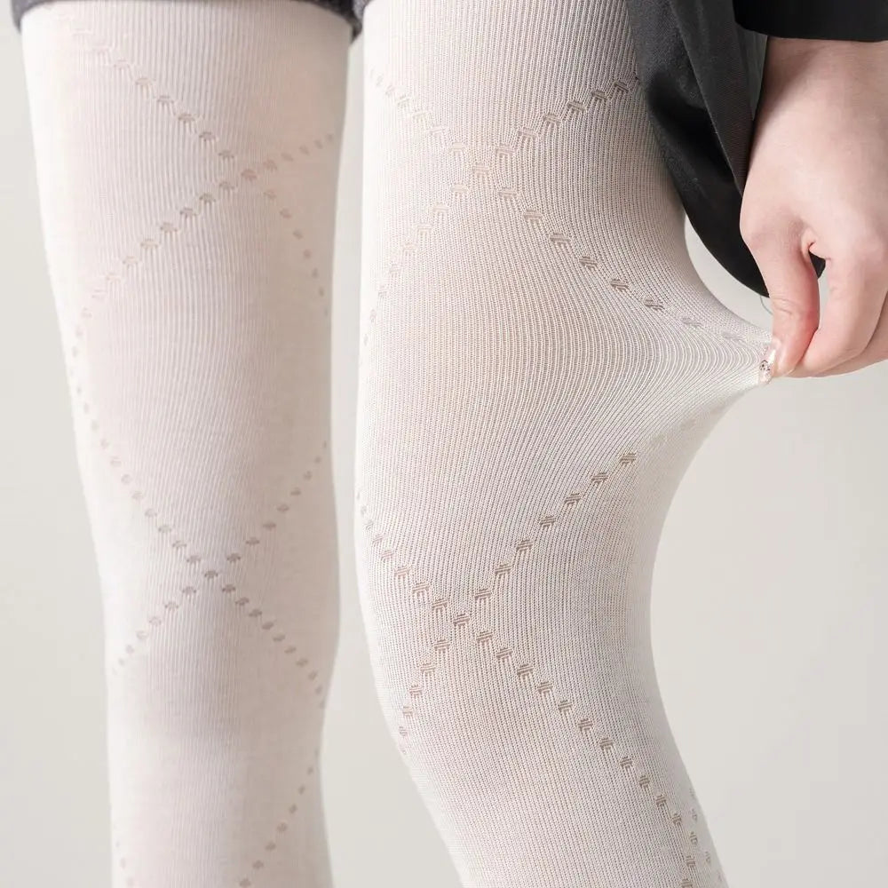 Sexy Jacquard Knitted Pantyhose Hollow Out Y2K Women Tights High Elastic Slim Stockings Female Lingerie Zpaxo
