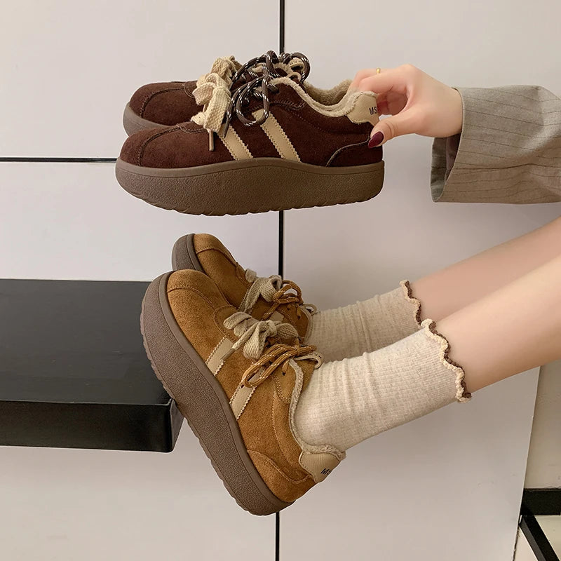 Winter Fashion All-match Shoes Women Comfortable Casual Plush