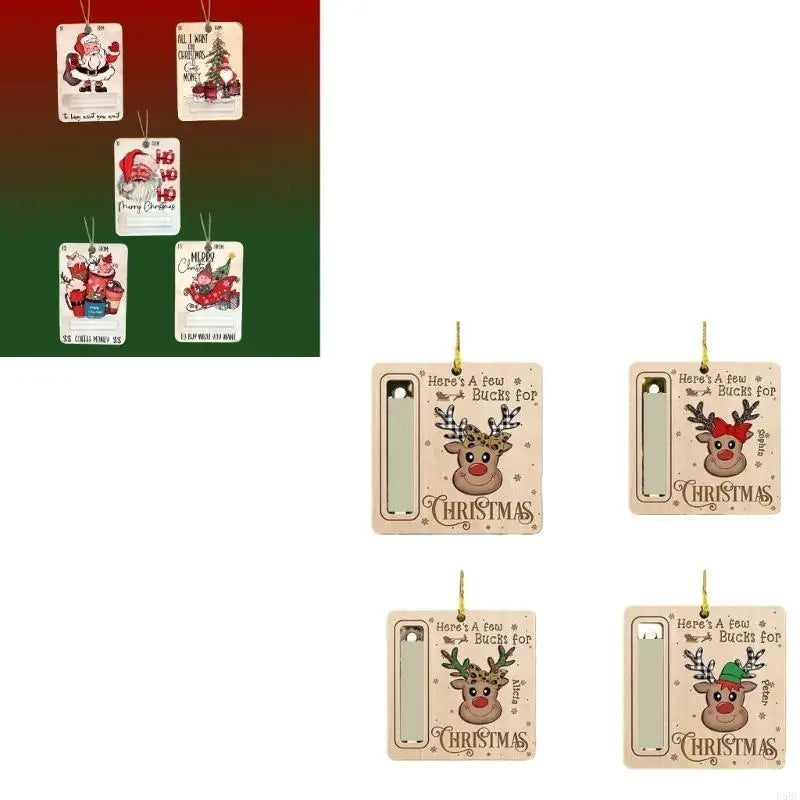 Foldable Christmas Tree Money Holders Recycled Paper Decoration Space
