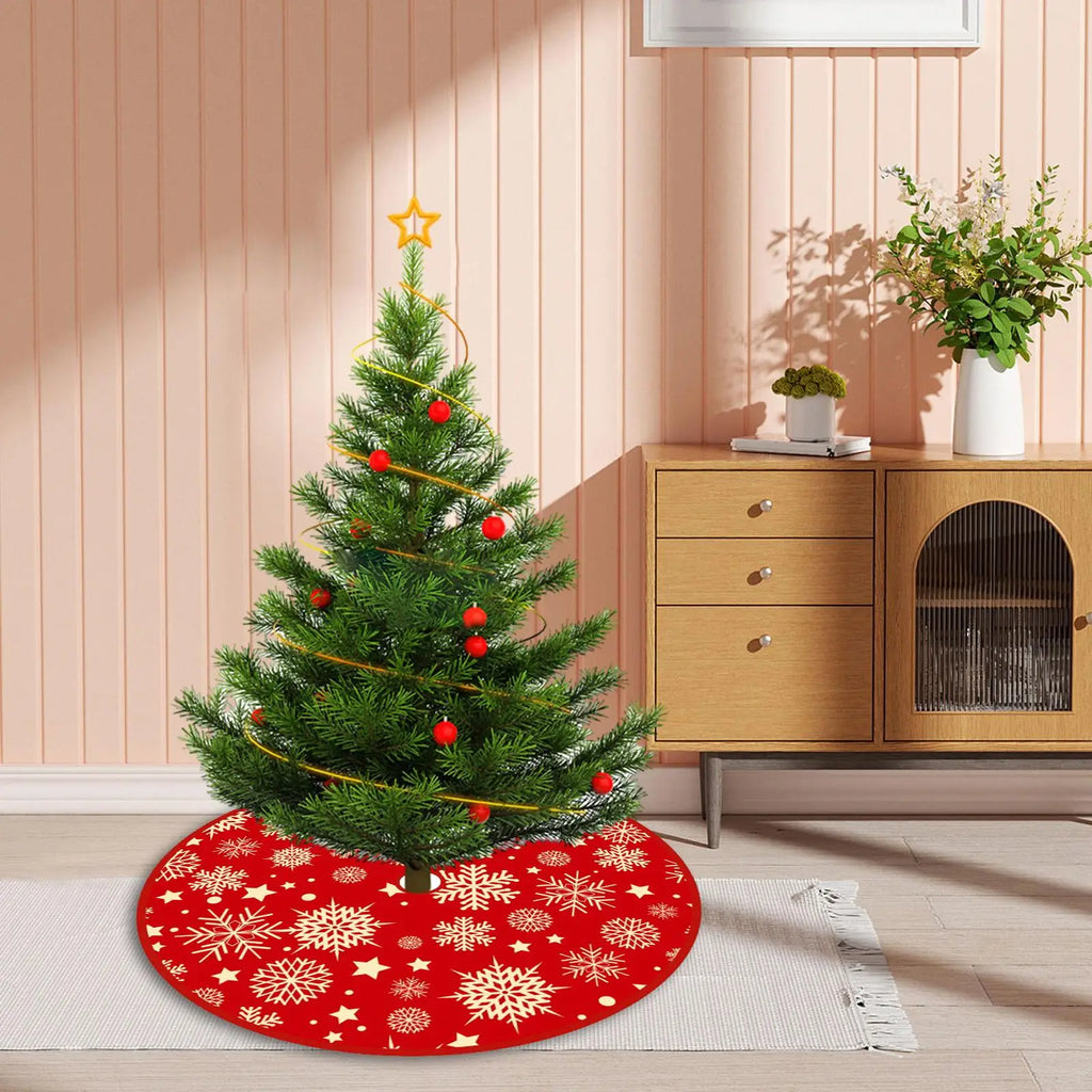 Christmas Tree Skirt Base Cover Warm Round Apron Holiday Zpaxo Style C