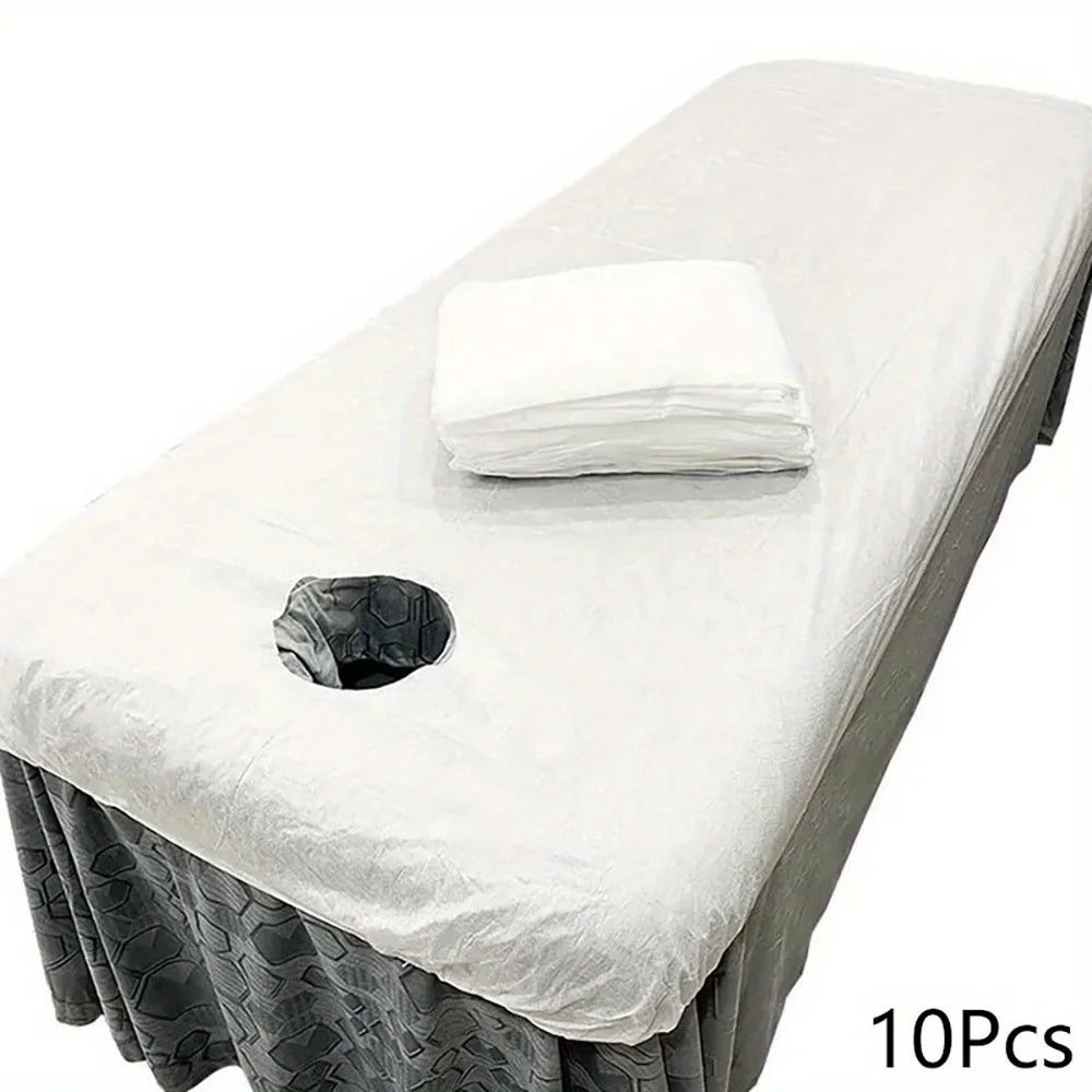 Disposable Bed Cover Beauty Salon Open Hole Spa Massage Soft Sheets Zpaxo 10pcs