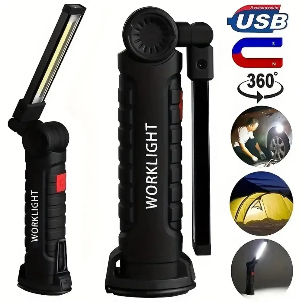 ESMARTER USB Rechargeable LED Flashlight – 5 Modes, Magnetic Base