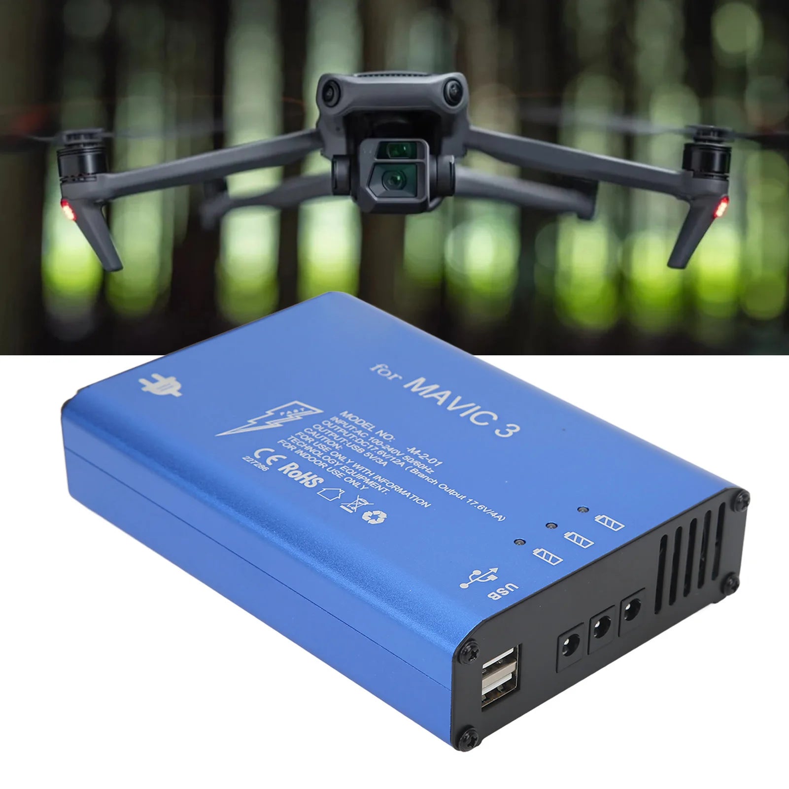Drone Battery Aluminum Alloy Electronic Components Blue UAV Charging