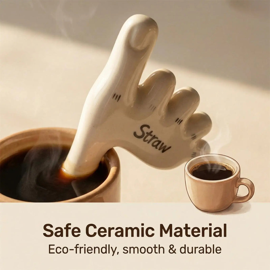 Foot Straw Handmade Toe Ceramic Reusable Drinkware Fishing Drinking