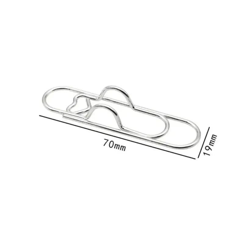 5-Pack Heart Shaped Metal Pen Clips – Notebook Fasteners