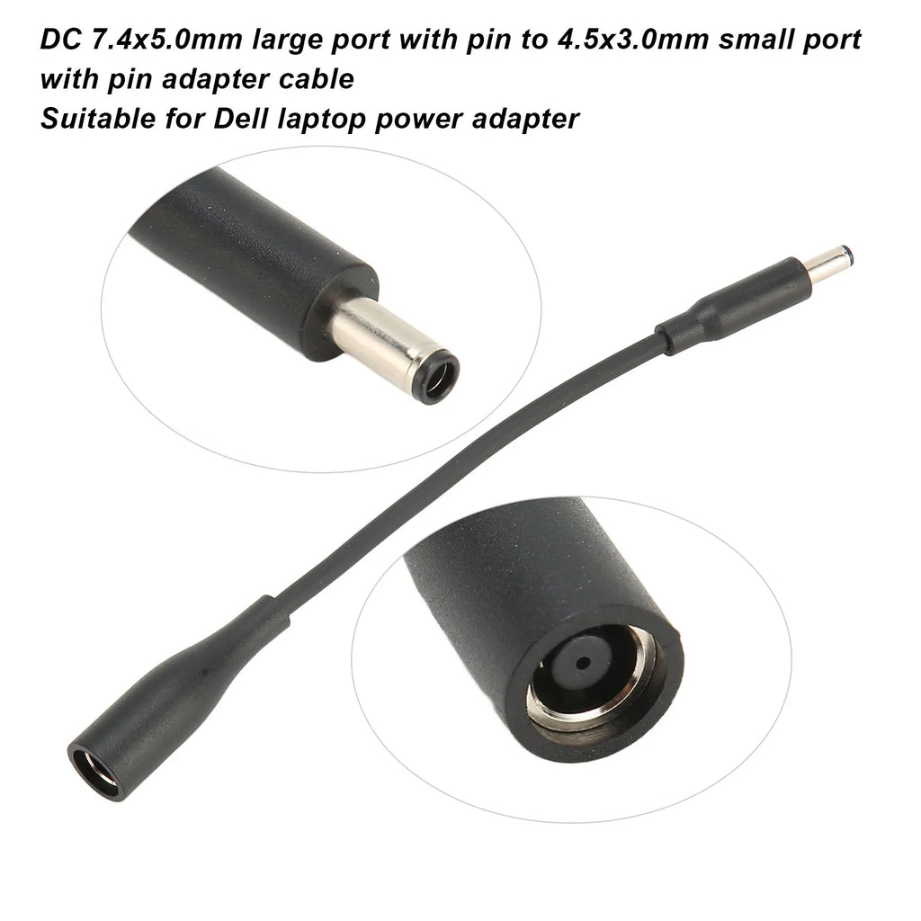 4pcs DC 7.4x5.0mm to 4.5x3.0mm Adapter Cable Plug and Play DC Power Converter Cable Tip Adapter Converter Cable for Dell Laptop Zpaxo